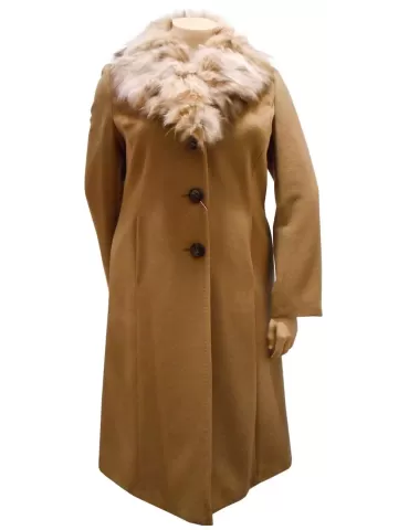 Cappotto lana collo pelliccia Hella