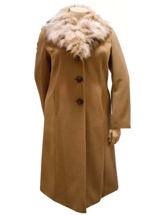 Cappotto lana collo pelliccia Hella Cappotto lana collo pelliccia Hella