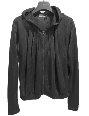 Francesca Mercuriali black lurex formal hooded jacket 2