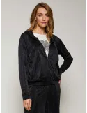 Francesca Mercuriali black lurex formal hooded jacket