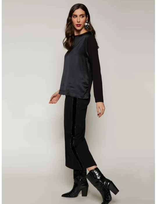 Black long formal pencil skirt with velvet and rhinestones