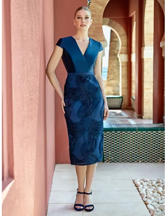 Sonia Pena Couture 12601019 | Abito e giacca in seta blu