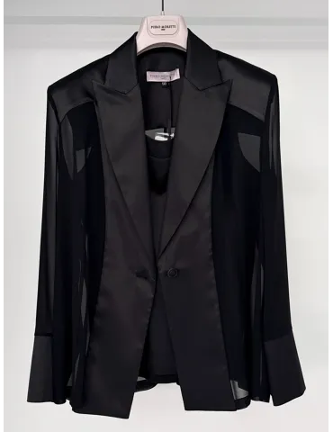 Piero Moretti Black Silk Three-Piece Formal Pant Suit 2
