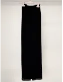Piero Moretti black long silk palazzo trousers with side split