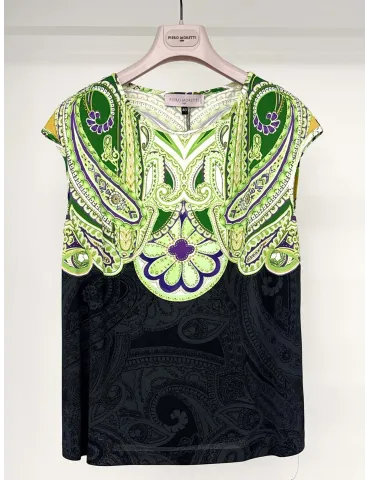 Piero Moretti black and green printed two pieces twinset 2