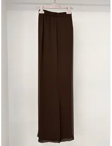Pantaloni eleganti marrone spacco laterale fino alla 60 Piero Moretti