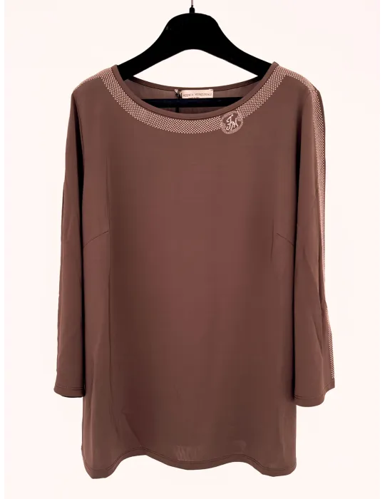 Black Kaftan Tunic with Gold Chain Embroidery of Crystals