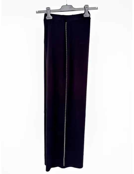 Francesca Mercuriali Plus size black palazzo trousers with rhinestones