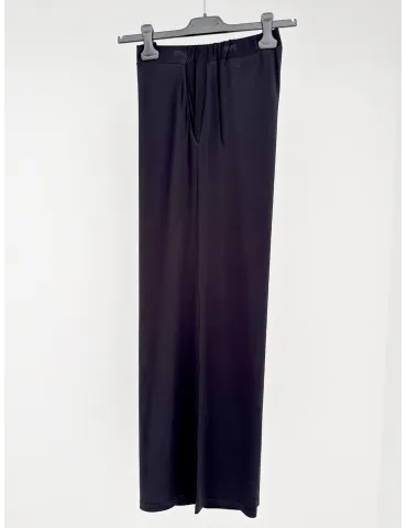 Mercuriali pull-on viscose black palazzo trousers