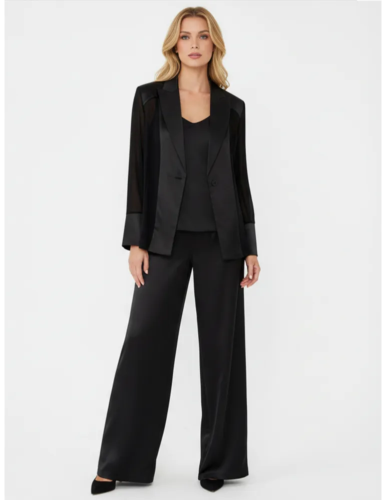 Piero Moretti Black Silk Three-Piece Formal Pant Suit