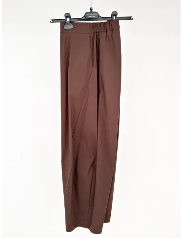 Pantaloni etnici a carota raso di cotone marrone fino alla 58 Volpato