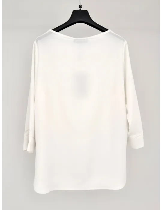 Volpato Italy SS 2026 Plus size plain white silk blouse shirt