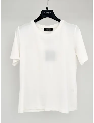 Volpato plain White t-shirt in viscose silk touch