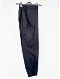Pantalone cargo cotone e seta nero con ricamo fino alla 58 | Volpato