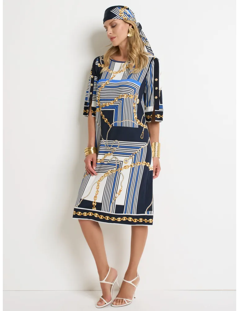 Piero Moretti Plus size blue and white striped tunic summer dress