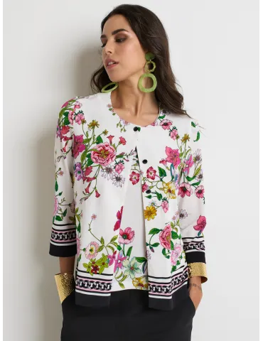 Piero Moretti SS 2026 Plus size floral printed two pieces twinset