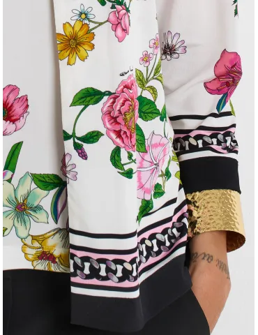 Piero Moretti white and pink floral printed two pieces twinset 2