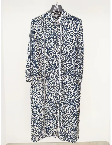 Zanetti Italian natural clothing | Batik print silk chemisier dress