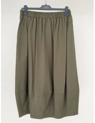 Long military-green cotton balloon Skirt - Zanetti trendy fashion