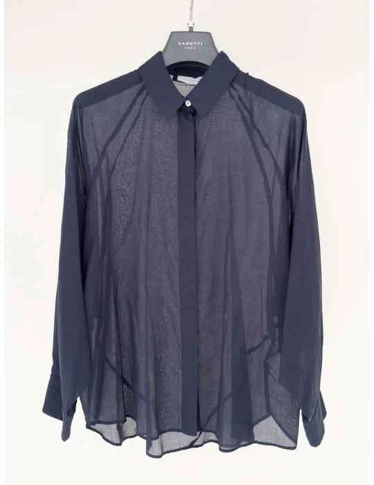 Blue muslin shirts for ladies | Natural fabrics best Italian Clothing