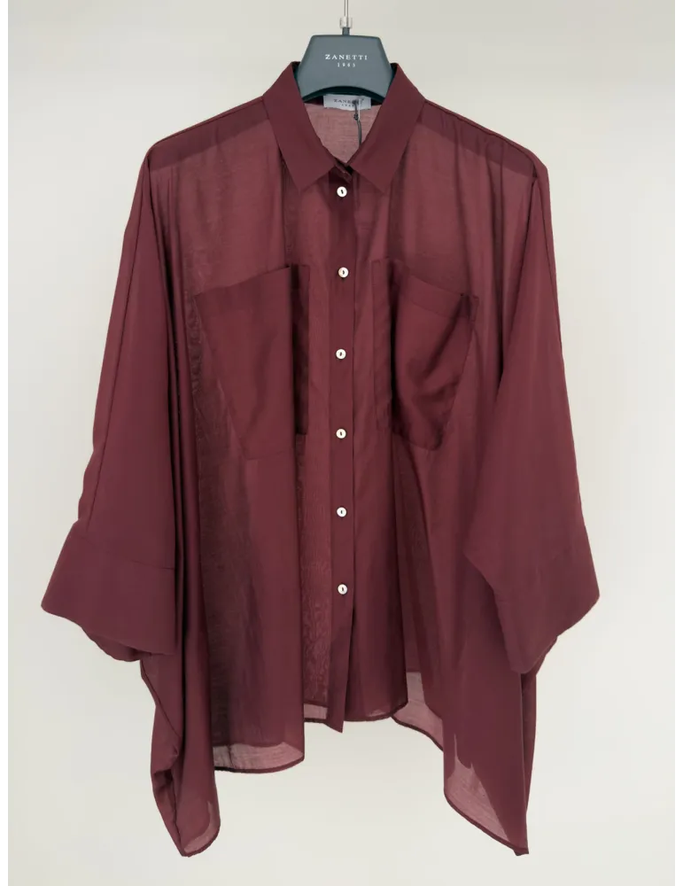 Zanetti dark blue oversized muslin shirt