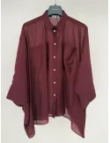 Camicia donna oversize in mussola di puro cotone bordeaux Zanetti