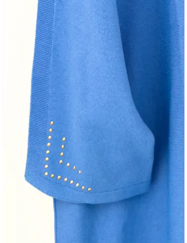 Light blue Oversized Viscose Knit Pullover Italian Plus size Knitwear 2