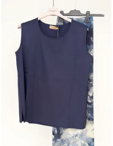 Mercuriali blue floral two pieces twinset with rhinestones 2