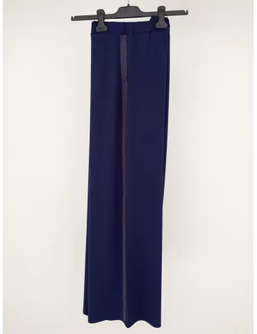 Mercuriali blue Palazzo Trousers with Side Stud Band