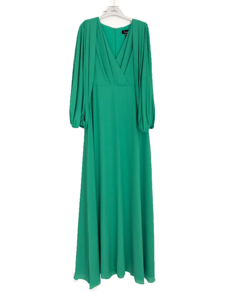 Casting P/E 2026 | Abito lungo verde smeraldo con maniche fino alla 56