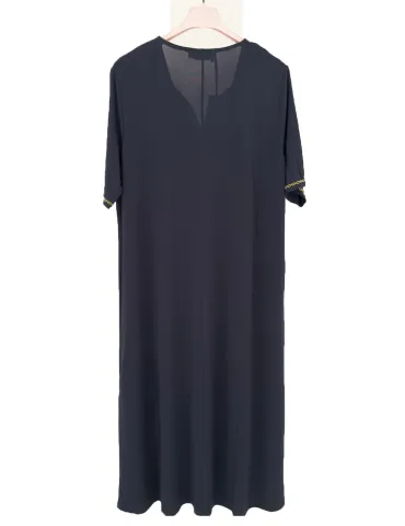 Francesca Mercuriali Dark Blue Summer Caftan Tunic Dress 2