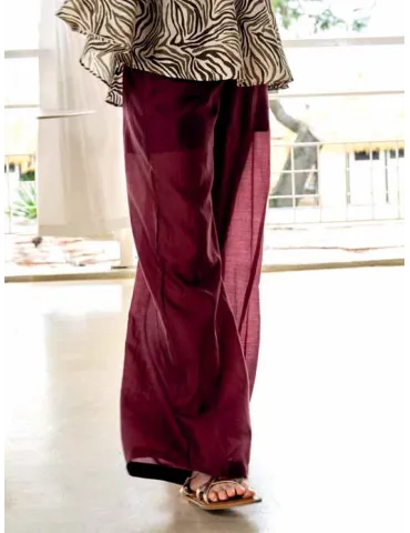 Pantalone cargo cotone e seta nero con ricamo fino alla 58 | Volpato