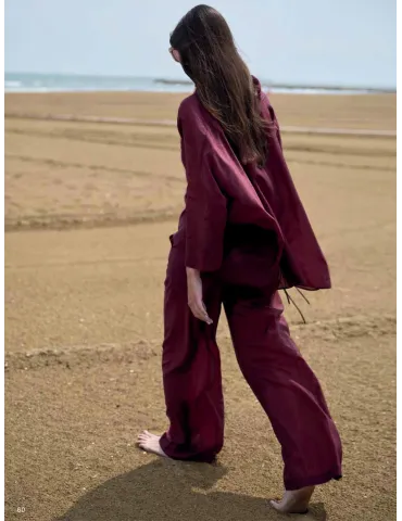 Camicia donna oversize in mussola di puro cotone bordeaux Zanetti 2