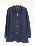 Volpato blue cotton knitted jacket with lurex thread