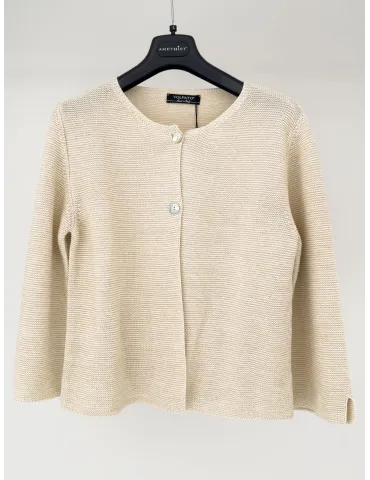 Volpato Italian Knitwear | Golden cotton jacket with lurex thread