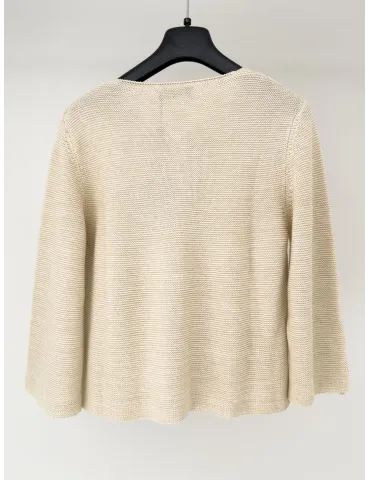 Volpato Maglieria | Cardigan chanel beige a due bottoni fino tg 56 2