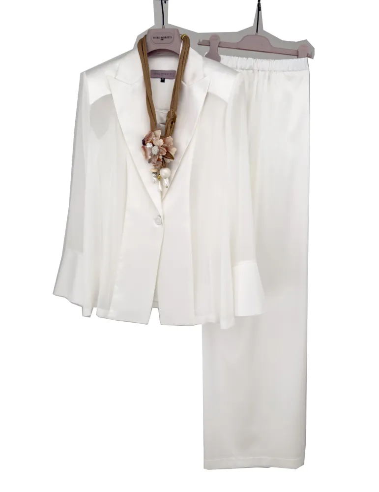Piero Moretti Black Silk Three-Piece Formal Pant Suit | Plus size availabe