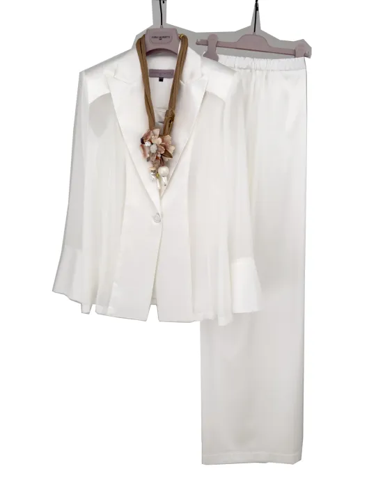 Piero Moretti Black Silk Three-Piece Formal Pant Suit | Plus size availabe