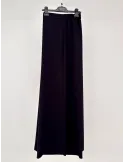 Pantaloni eleganti neri in cady con gamba a trapezio fino alla 56