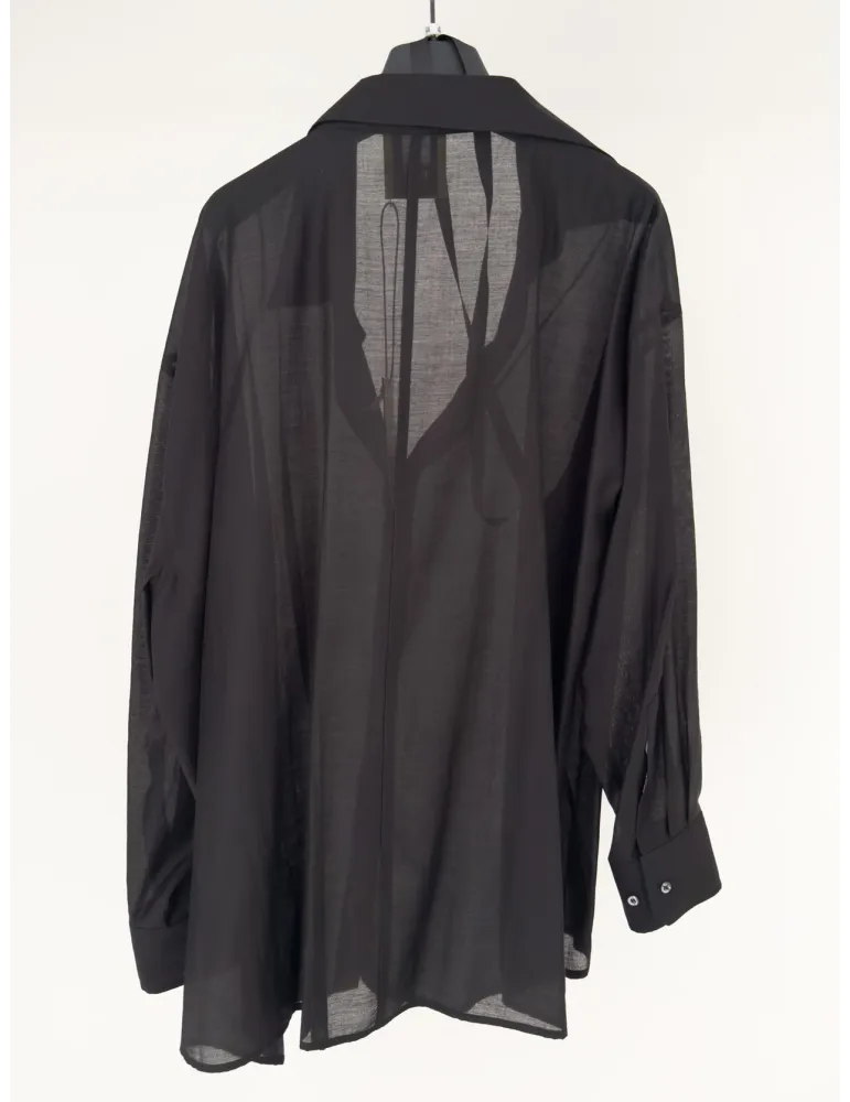 Camicia nera destrutturata in mussola | 6.5LAB by Zanetti 1965
