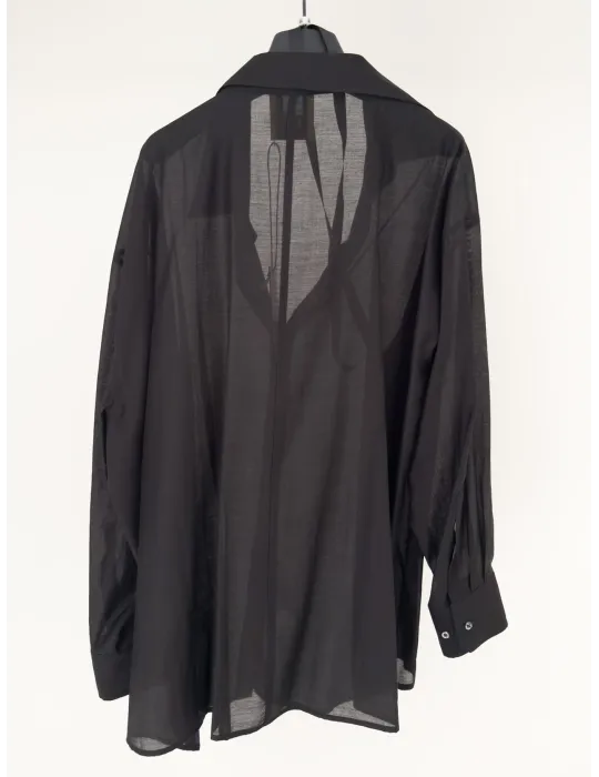 Camicia nera destrutturata in mussola | 6.5LAB by Zanetti 1965