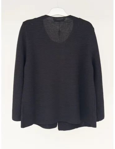 Volpato Italian Knitwear | Black cotton jacket with lurex thread 2