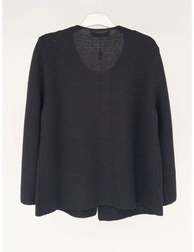 Volpato Italian Knitwear | Black cotton jacket with lurex thread