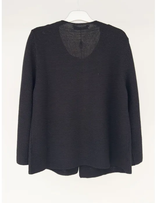 Volpato Italian Knitwear | Black cotton jacket with lurex thread
