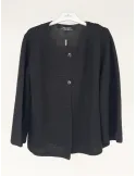 Volpato black cotton knitted jacket with lurex thread