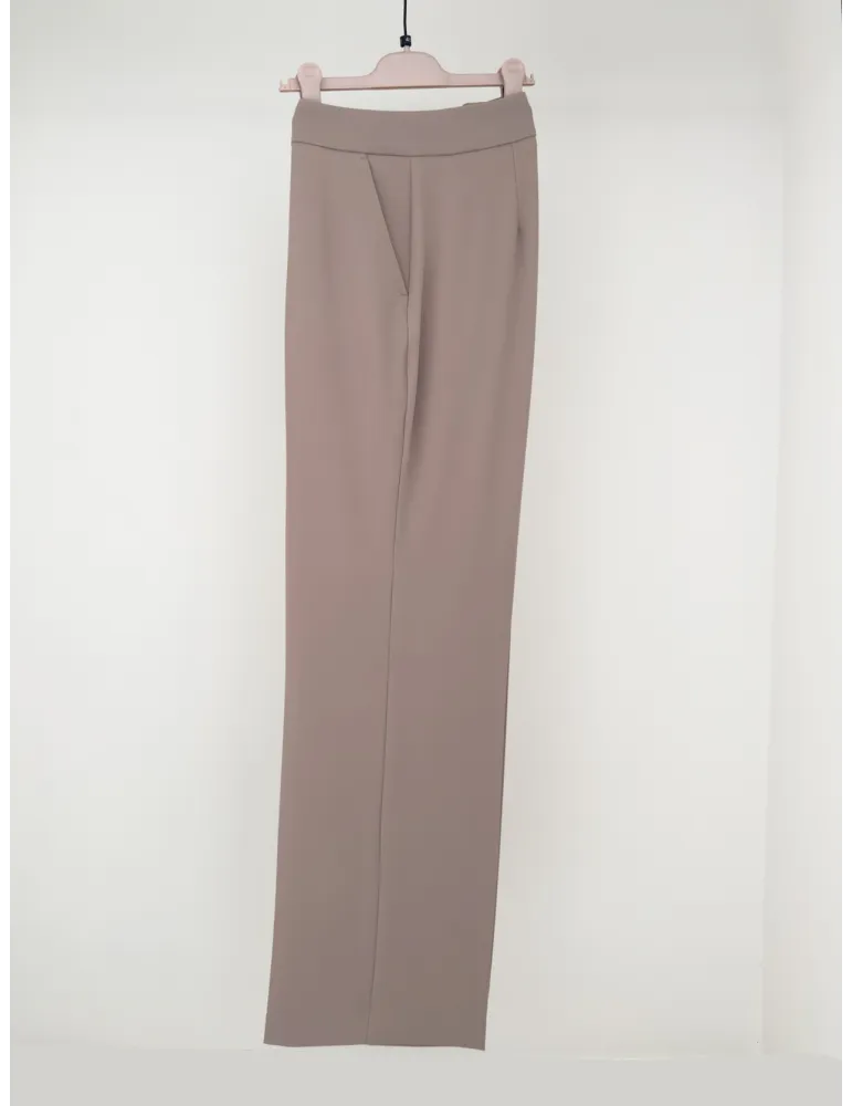 Piero Moretti beige silk palazzo trousers