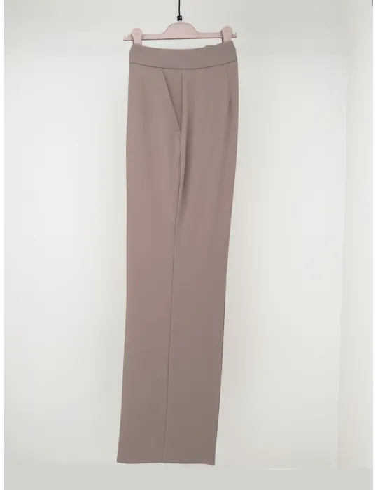 Piero Moretti beige silk palazzo trousers