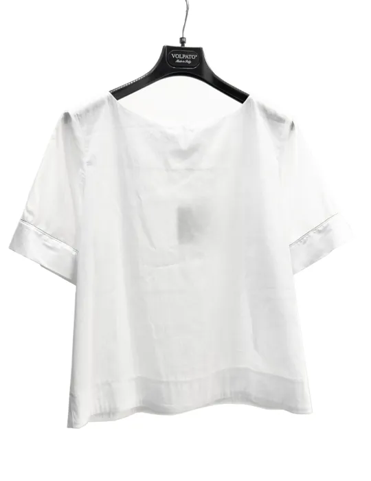 Camicia bianca t-shirt mussola di cotone fino alla taglia 52 | Volpato