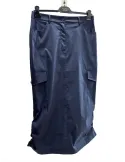 Gonna lunga a palloncino di cotone verde militare boho chic Zanetti
