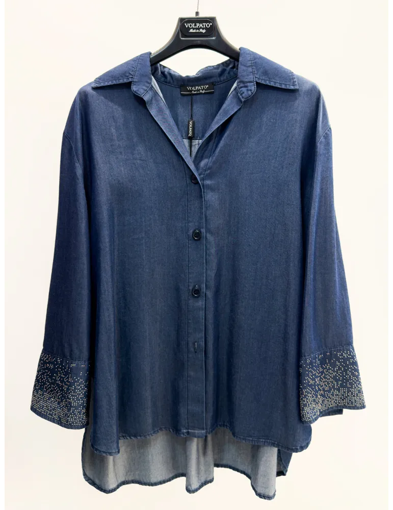 Camicia oversize in jeans leggero fino alla taglia 58 | Volpato